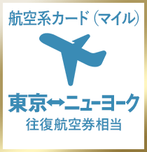 航空系カード（マイル）　東京←→ニューヨーク往復航空券相当
