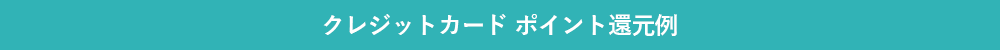 クレジットカード ポイント還元例